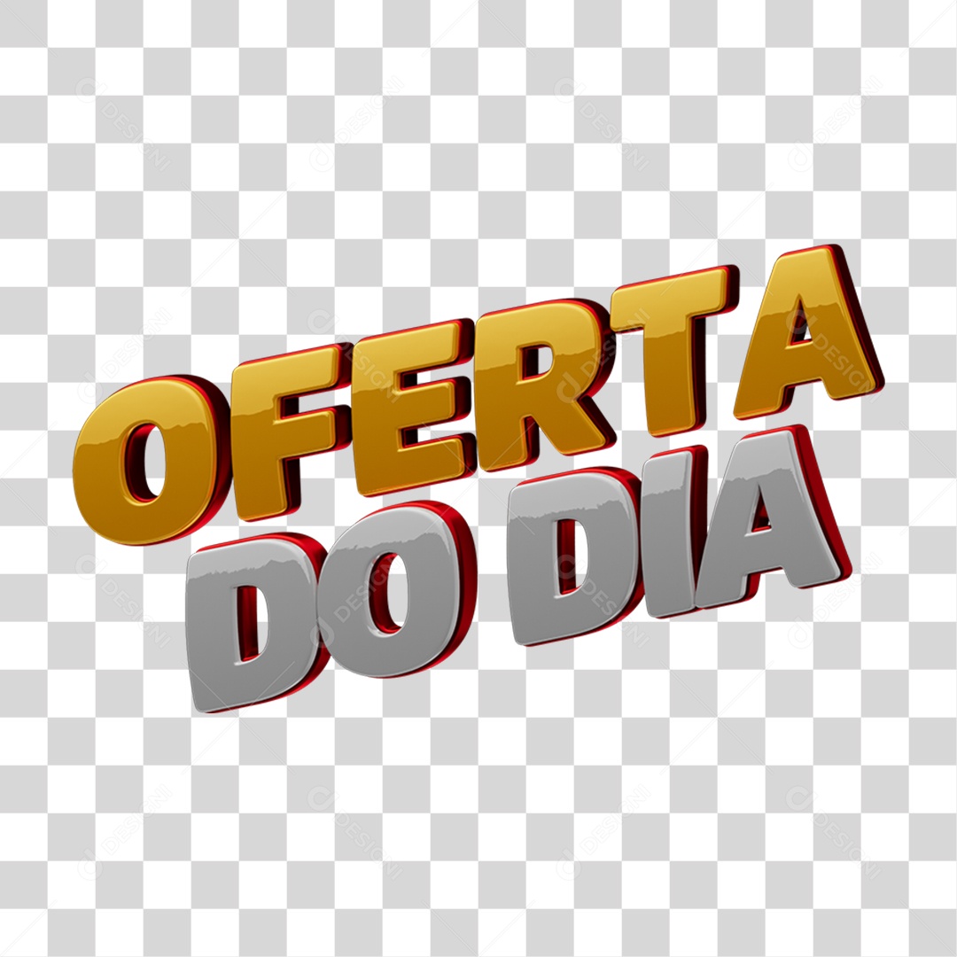 Texto 3D Oferto do Dia PNG Transparente