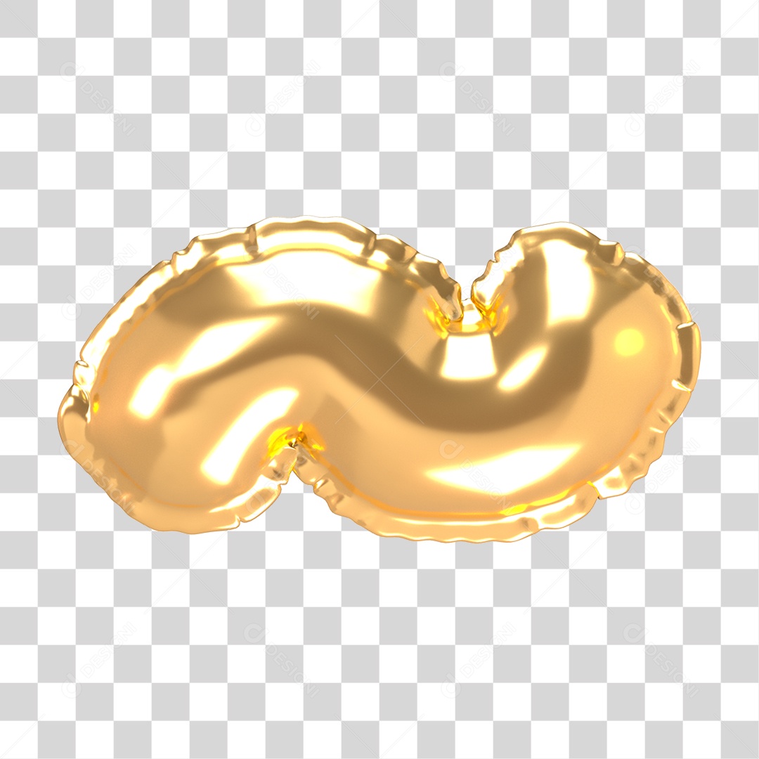 Símbolo de Folha de Balão em Ouro PNG Transparente