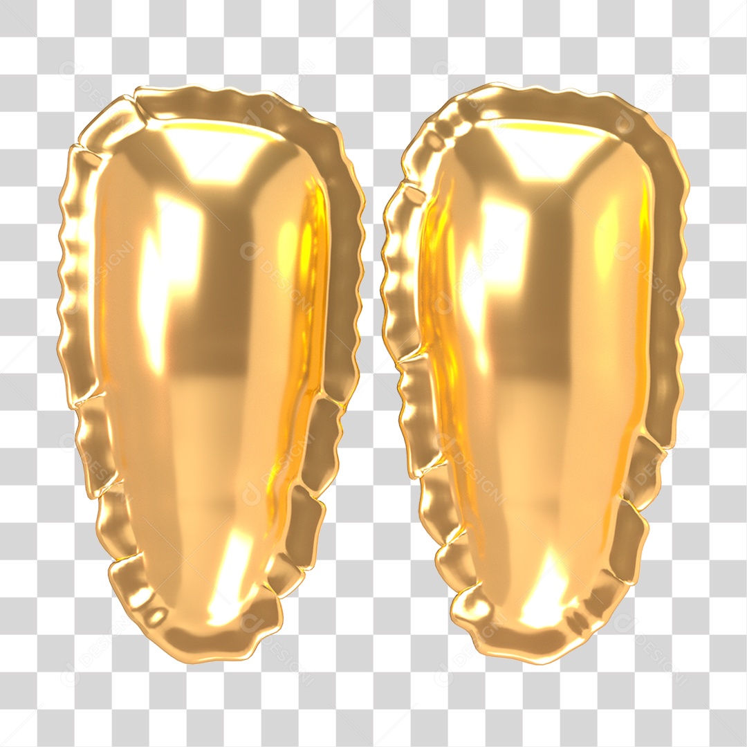 Alfabeto de Folha de Balão em Ouro PNG Transparente