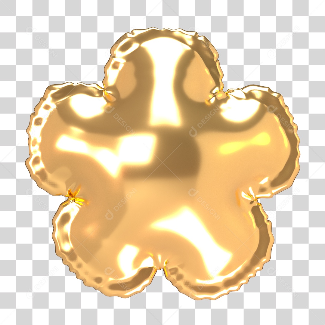 Alfabeto de Folha de Balão em Ouro PNG Transparente