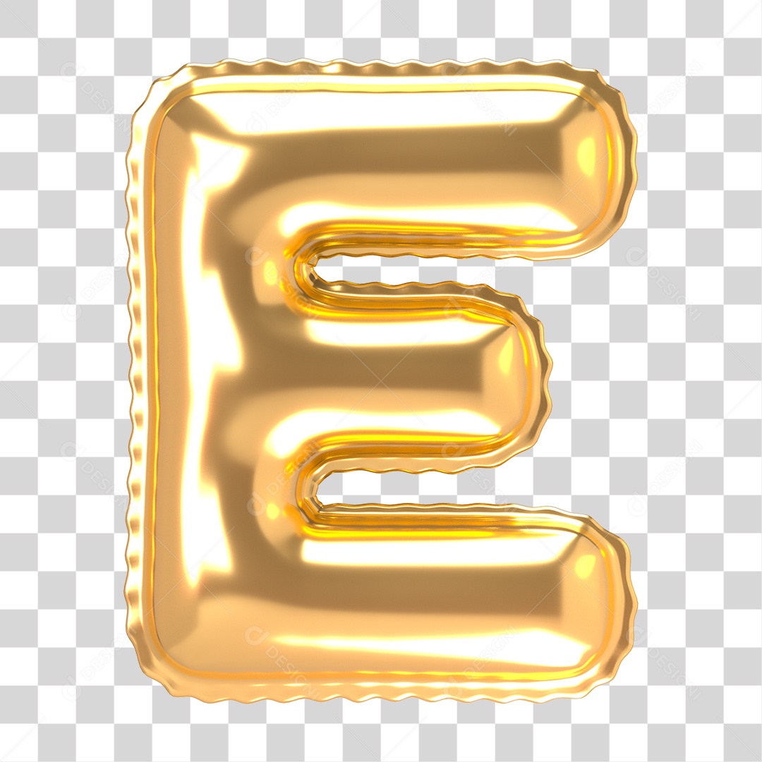 Alfabeto de Folha de Balão em Ouro PNG Transparente