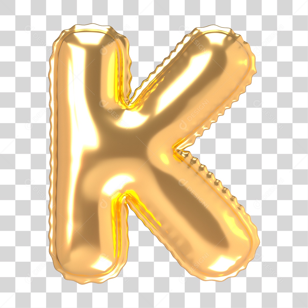 Alfabeto de Folha de Balão em Ouro PNG Transparente