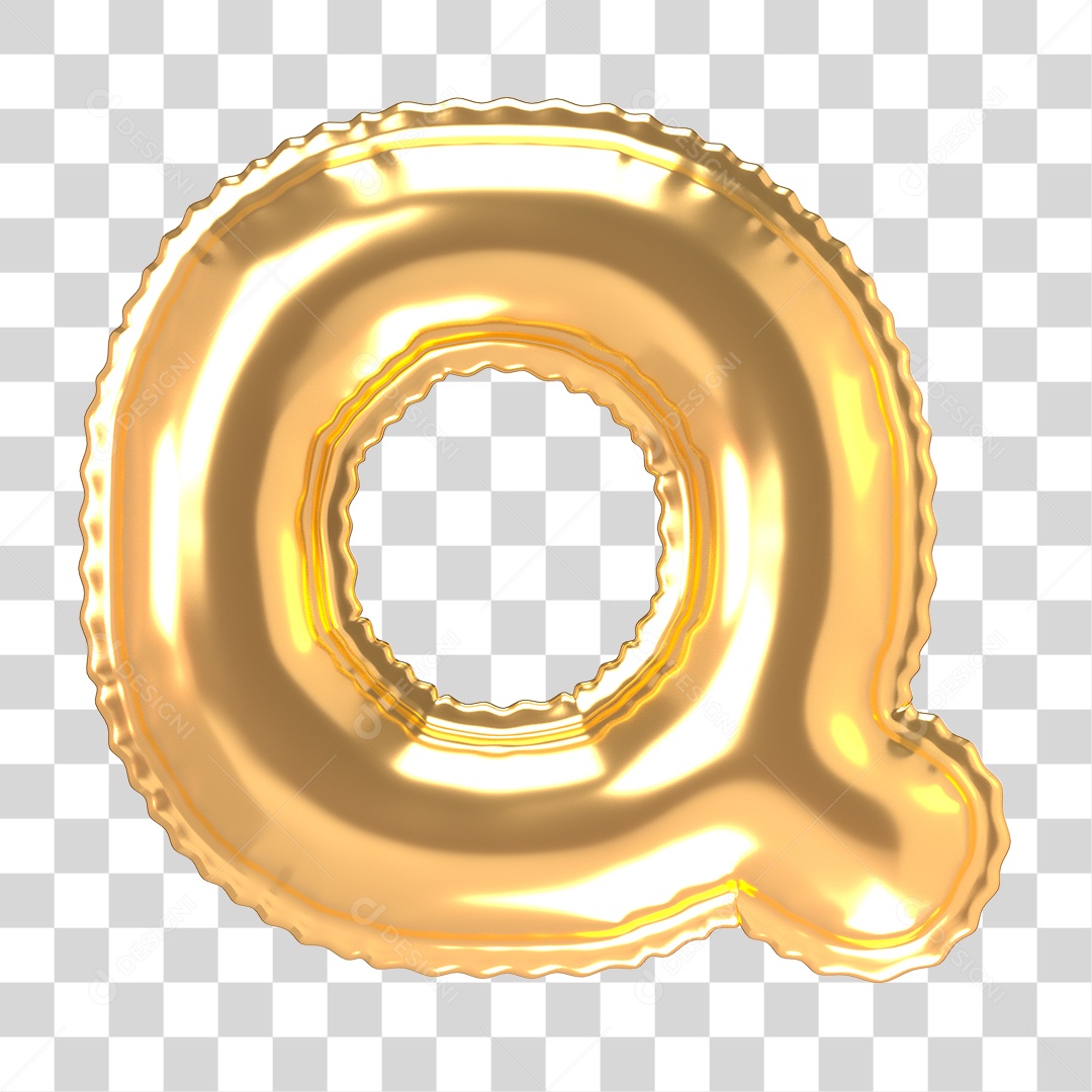 Alfabeto de Folha de Balão em Ouro PNG Transparente