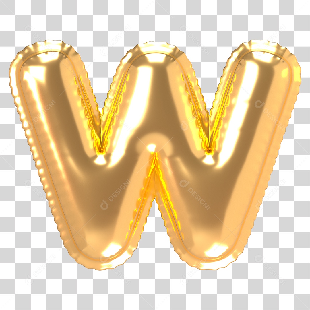 Alfabeto de Folha de Balão em Ouro PNG Transparente