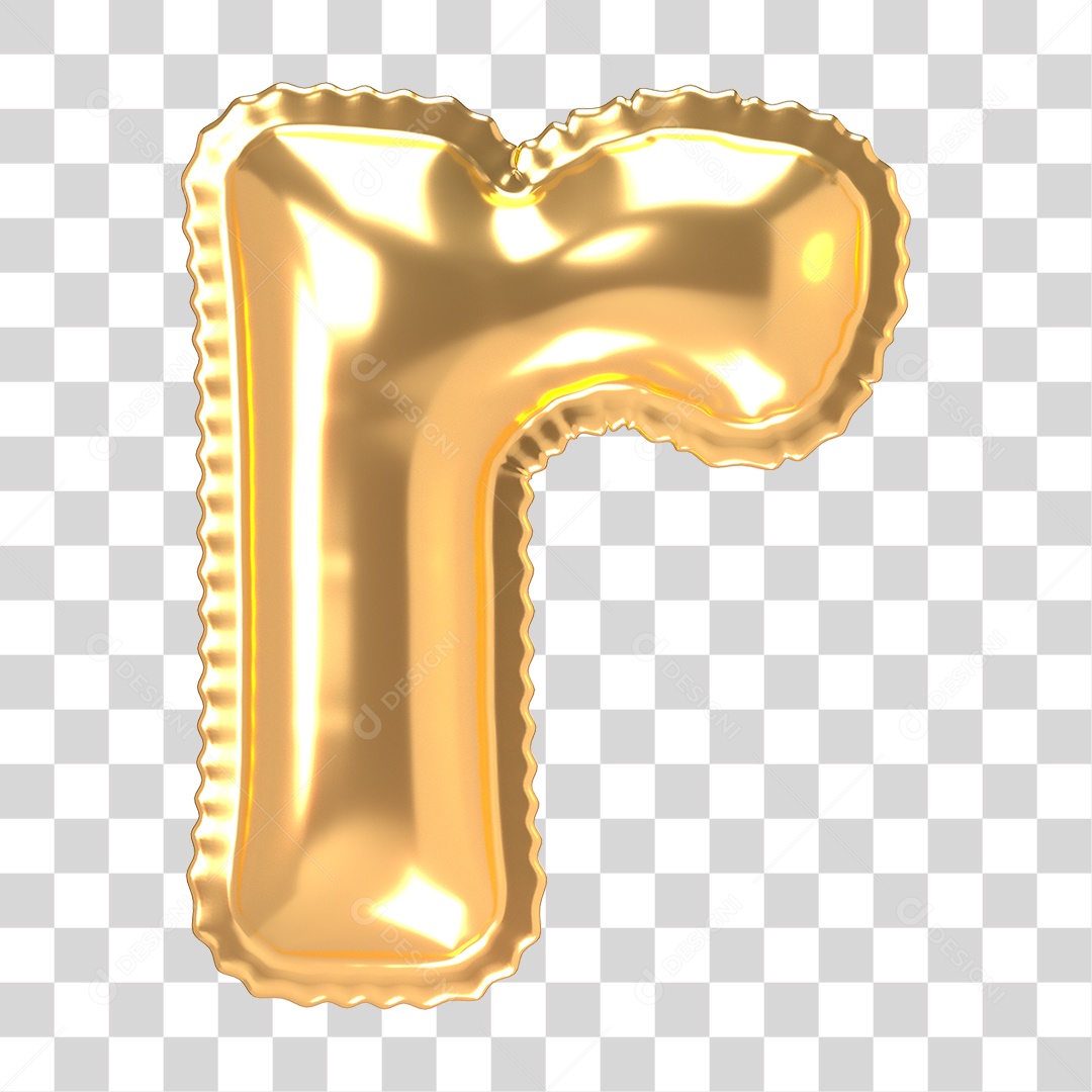 Alfabeto de Folha de Balão em Ouro PNG Transparente