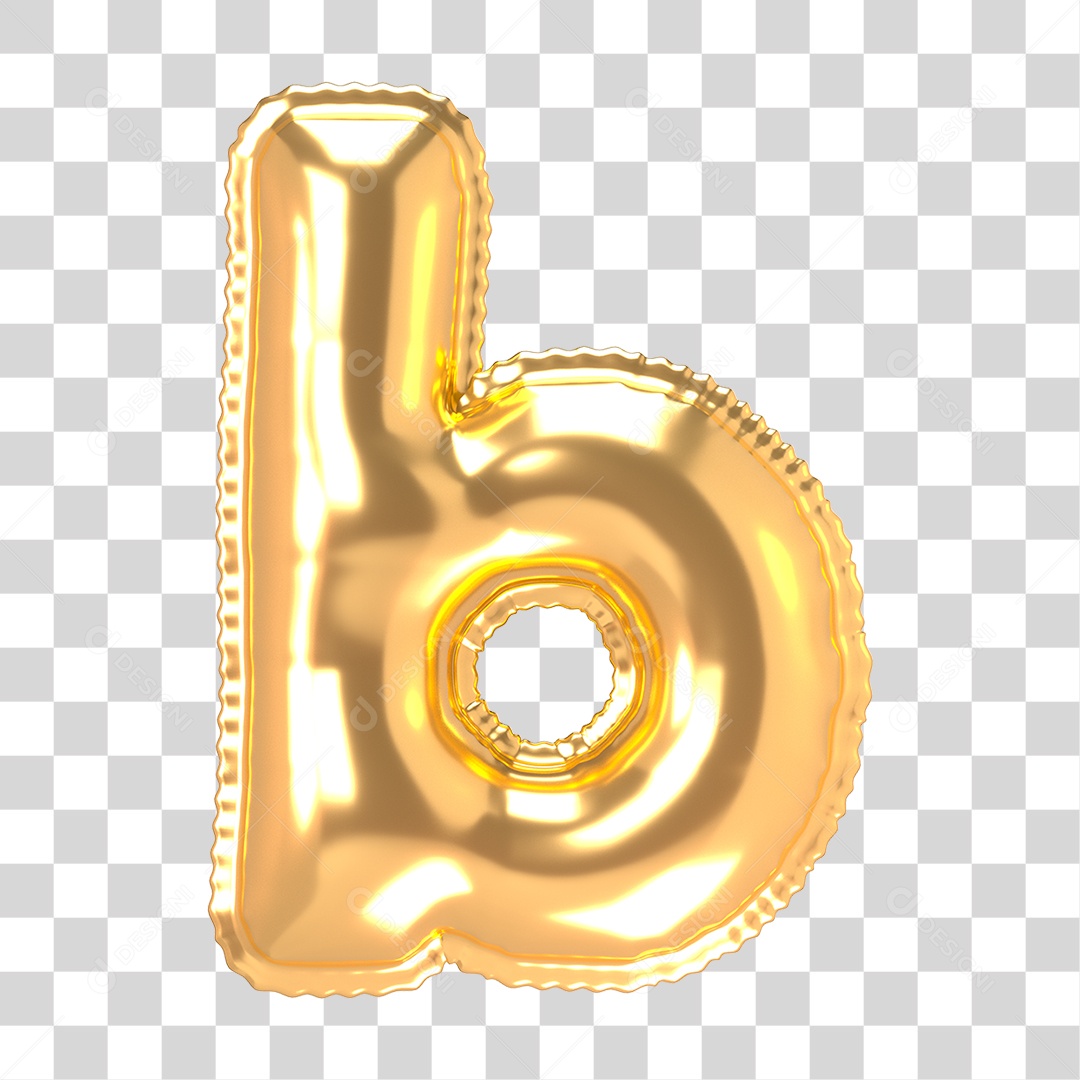 Alfabeto de Folha de Balão em Ouro PNG Transparente