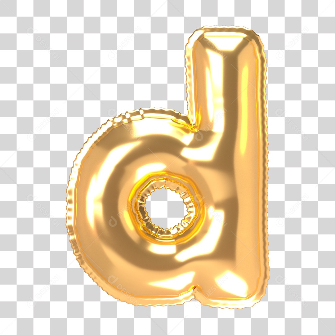 Alfabeto de Folha de Balão em Ouro PNG Transparente