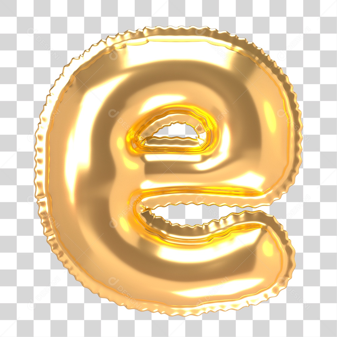 Alfabeto de Folha de Balão em Ouro PNG Transparente