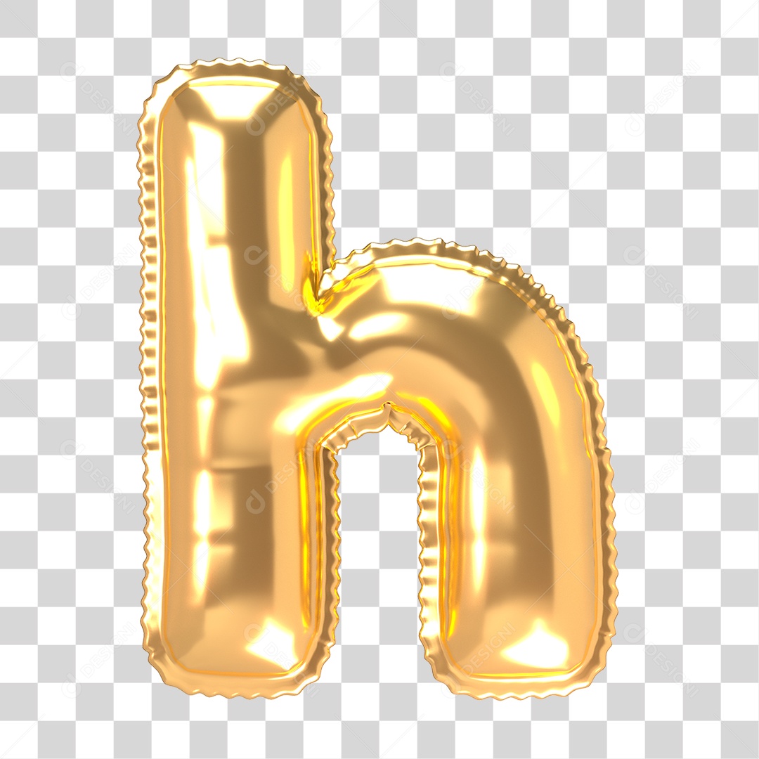 Alfabeto de Folha de Balão em Ouro PNG Transparente