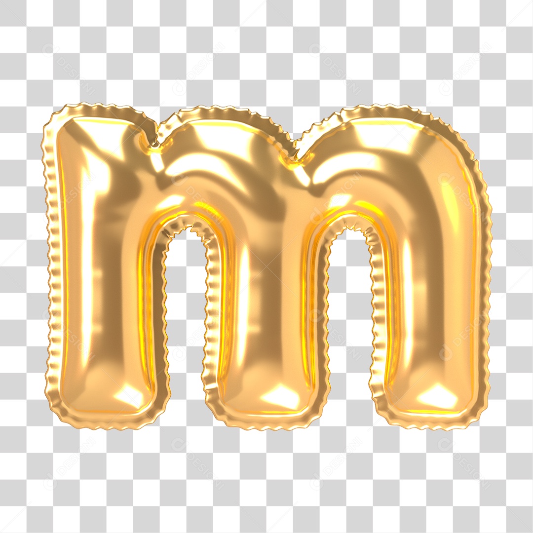 Alfabeto de Folha de Balão em Ouro PNG Transparente