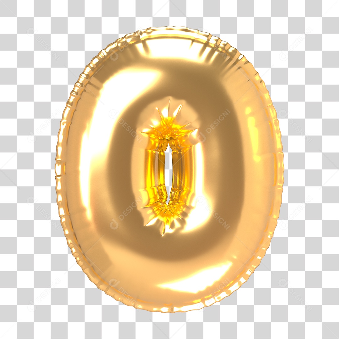 Alfabeto de Folha de Balão em Ouro PNG Transparente