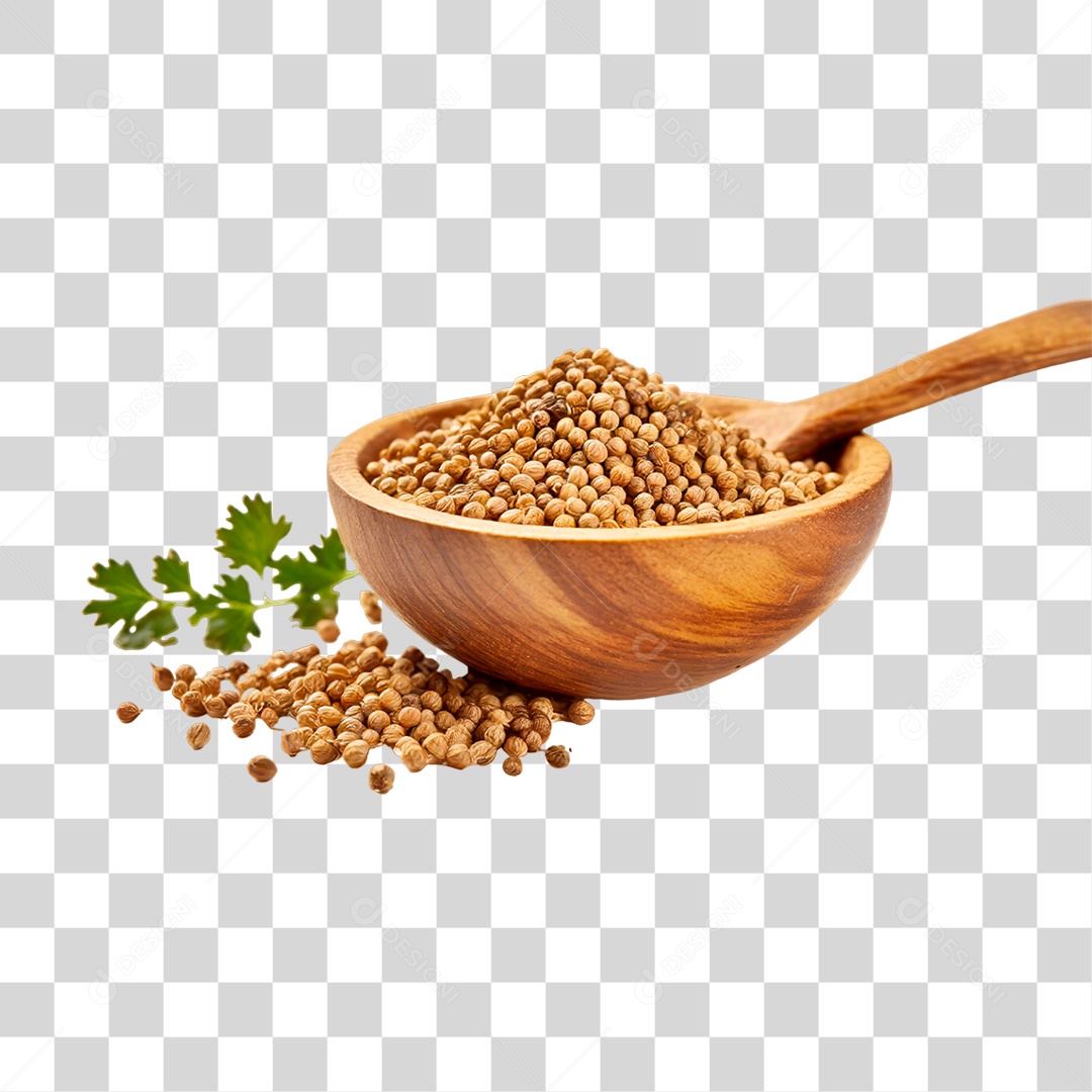 Tigela com Sementes de Coentro PNG Transparente