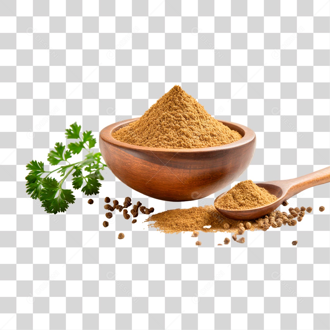 Tigela de Coentro em Pó PNG Transparente