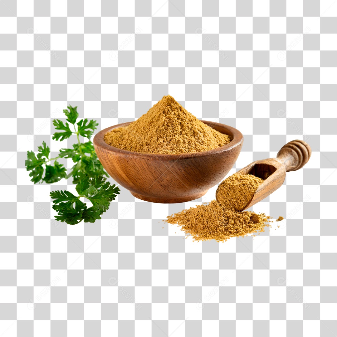 Tigela com Coentro em Pó PNG Transparente