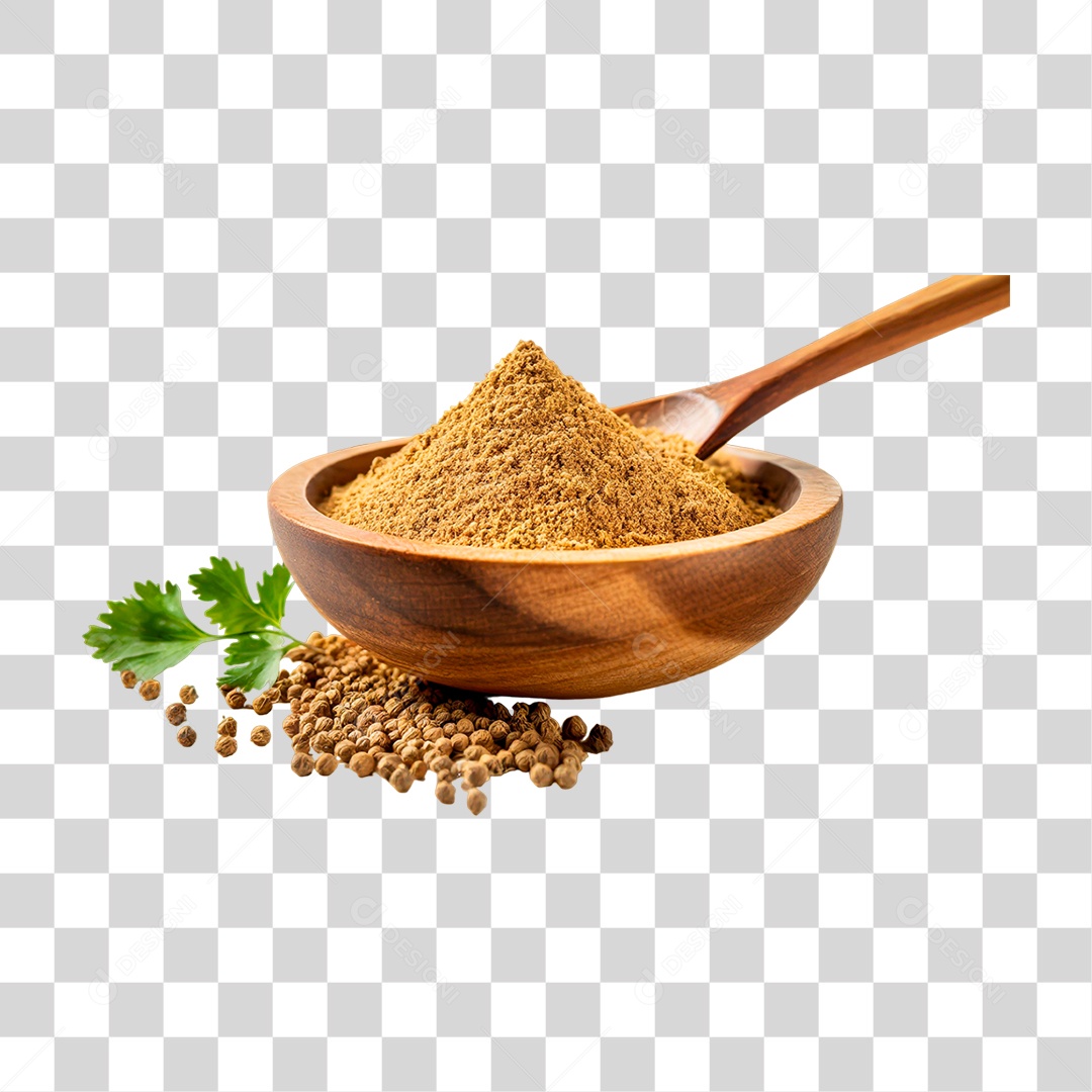 Tigela com Coentro em Pó PNG Transparente