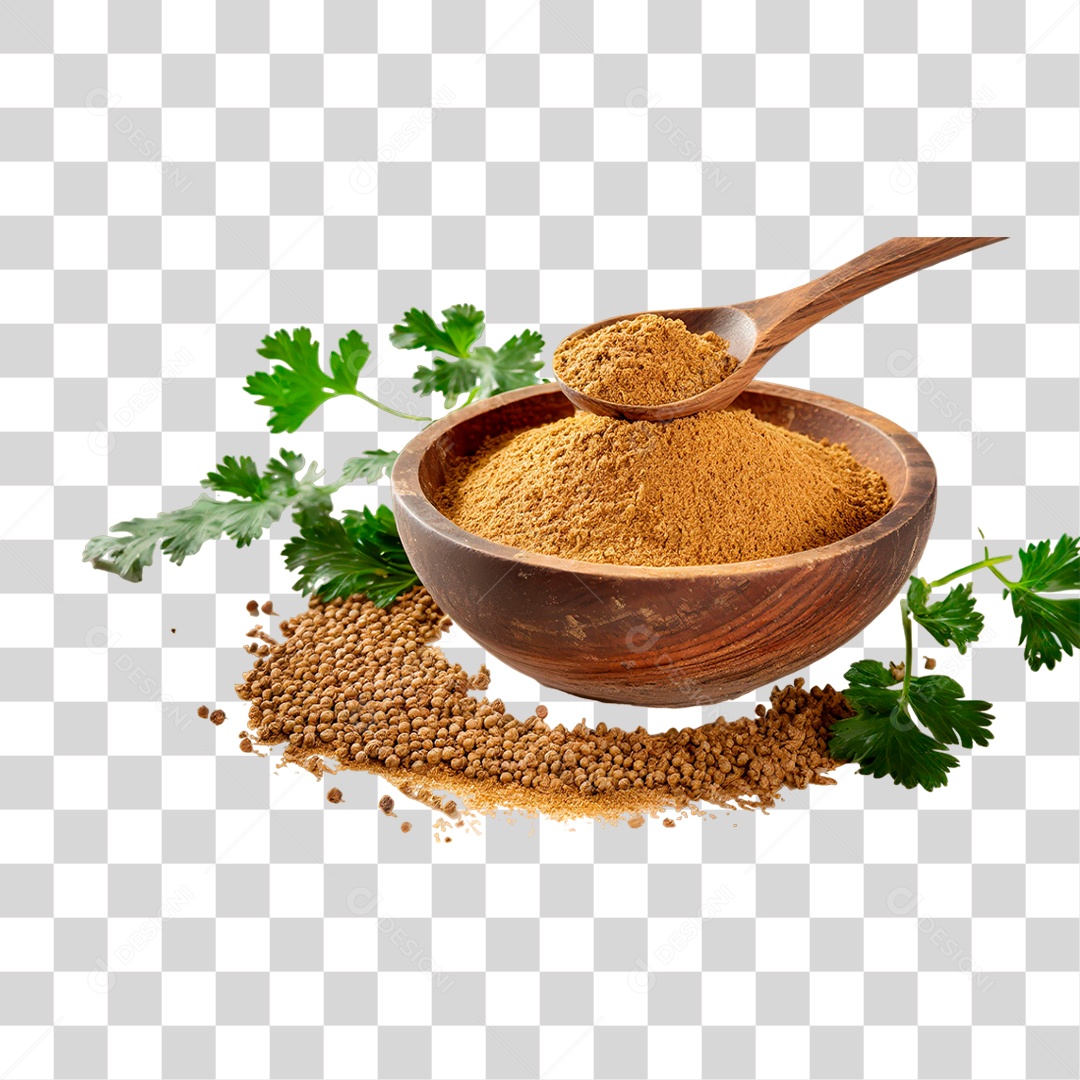 Tigela com Coentro em Pó PNG Transparente
