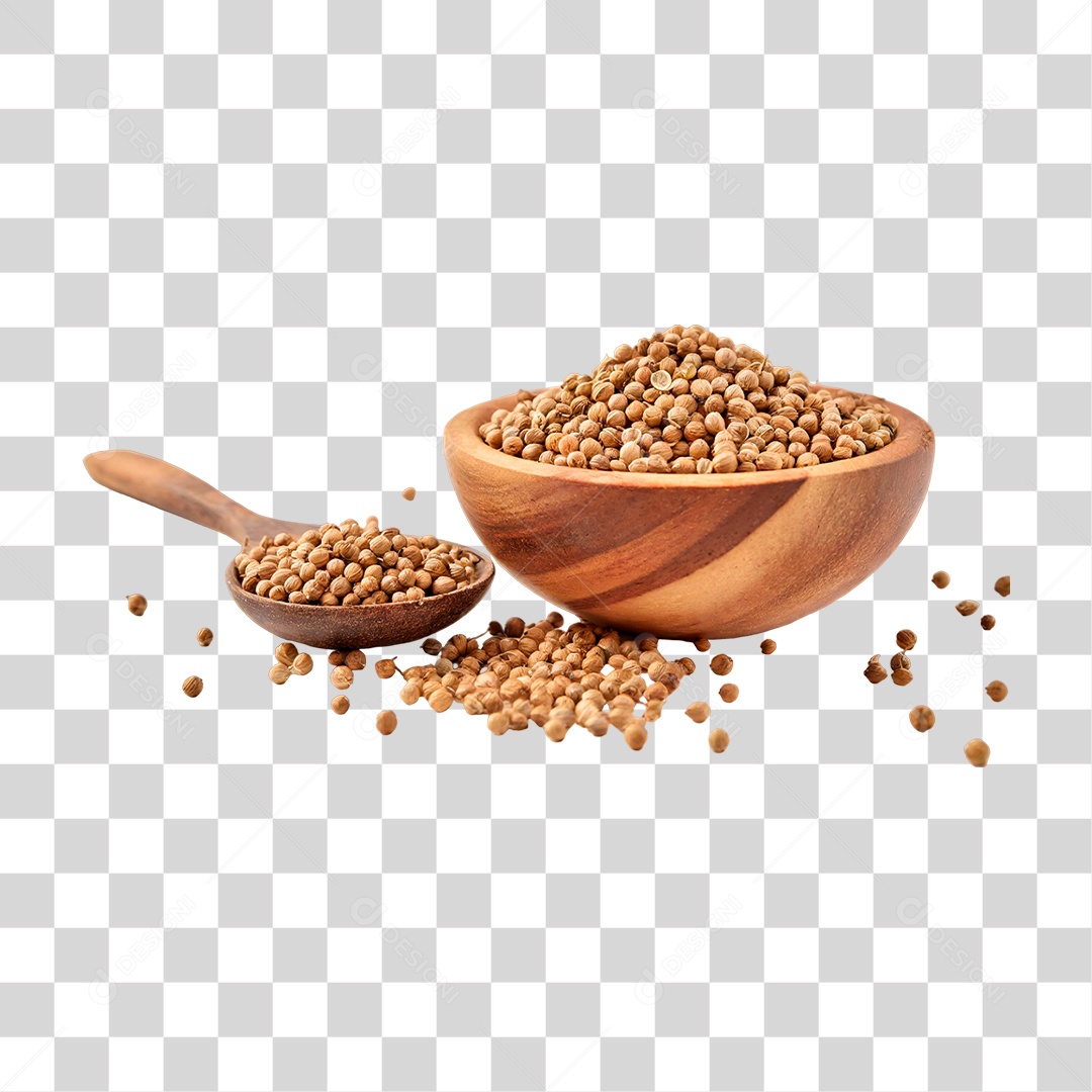 Tigela com Sementes de Coentro PNG Transparente