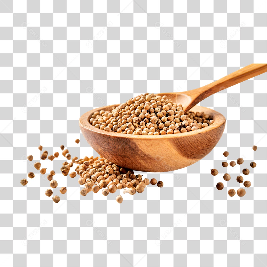 Tigela com Sementes de Coentro PNG Transparente