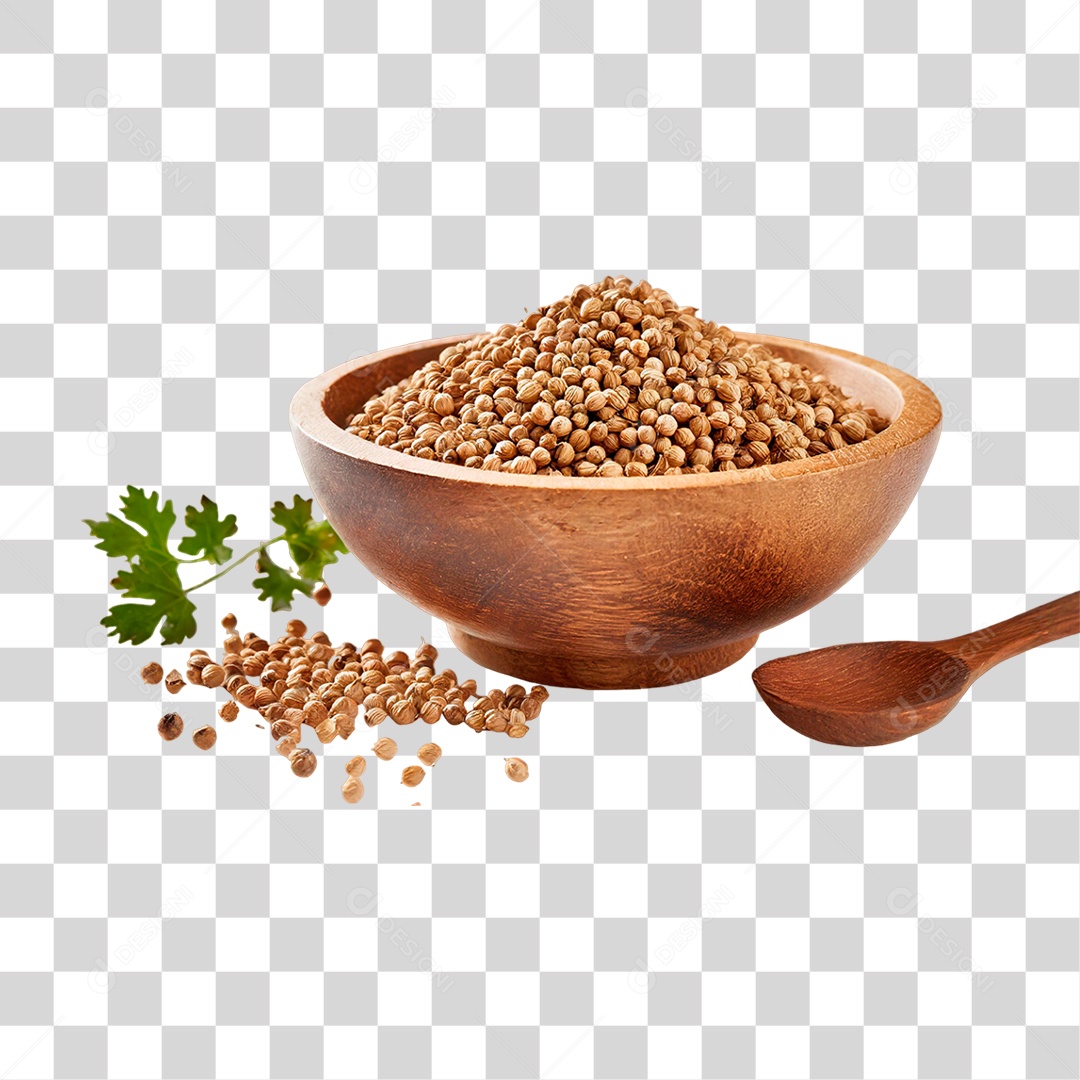 Tigela com Sementes de Coentro PNG Transparente