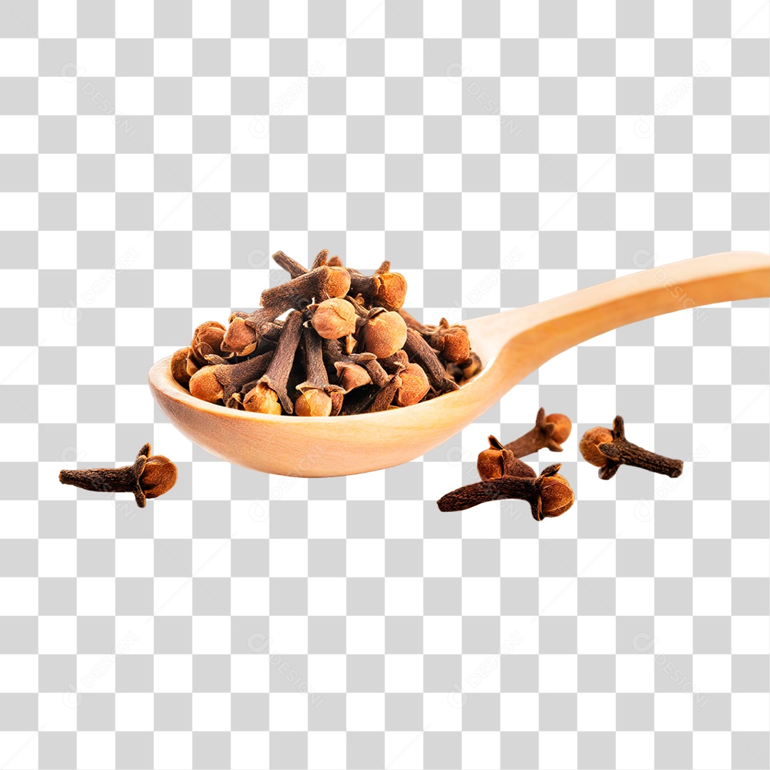 Cravo Seco em Colher de Pau PNG Transparente