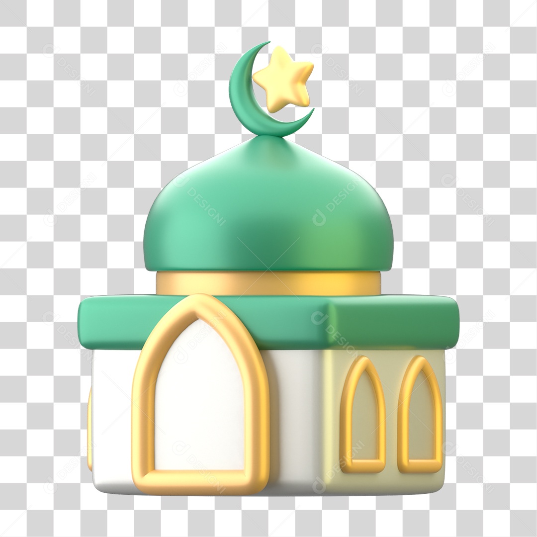 Ícone 3D do Ramadã Islâmico PNG Transparente