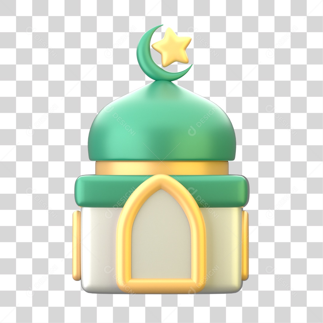 Ícone 3D do Ramadã Islâmico PNG Transparente