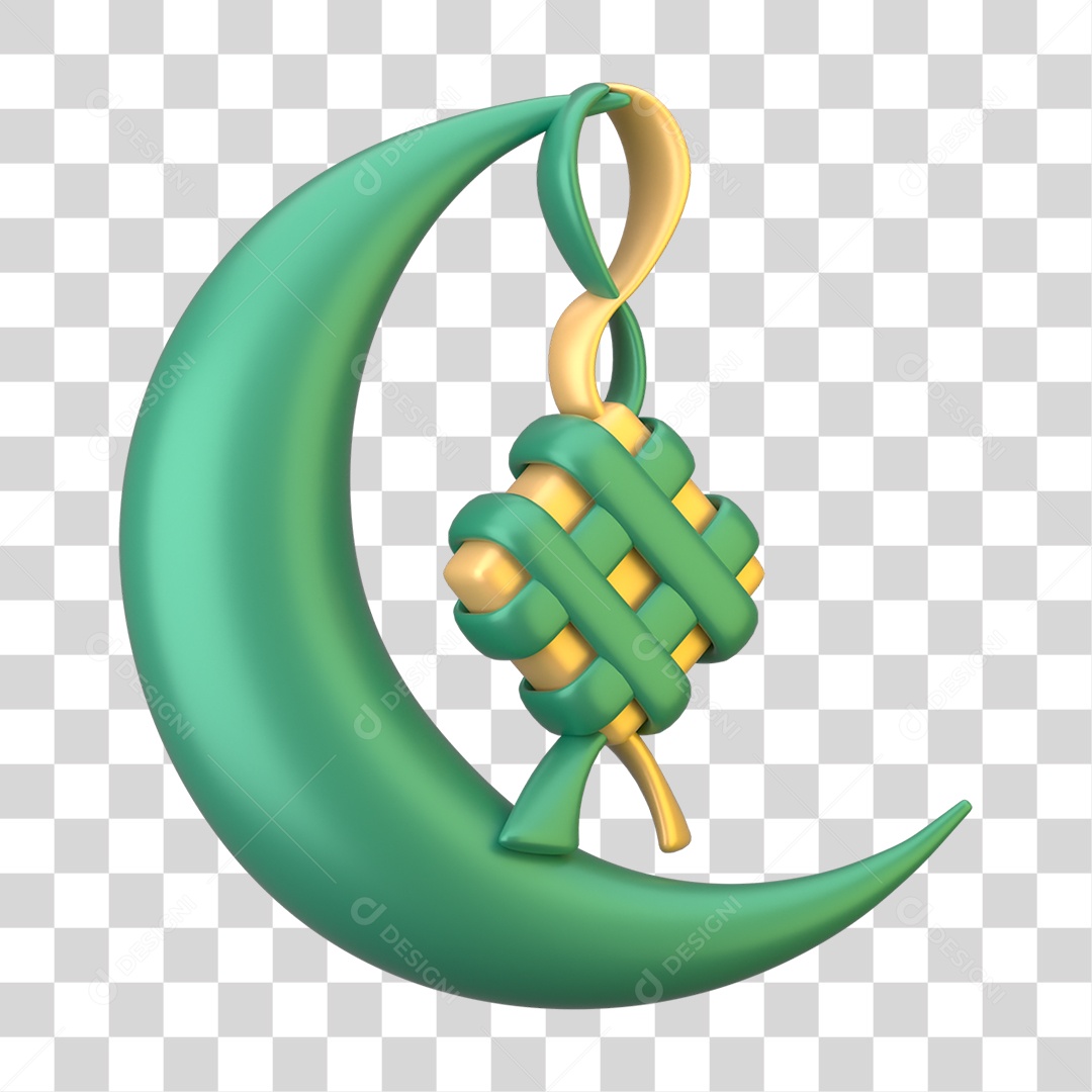 Ícone 3D Ilustração Islâmico do Ramadã PNG Transparente