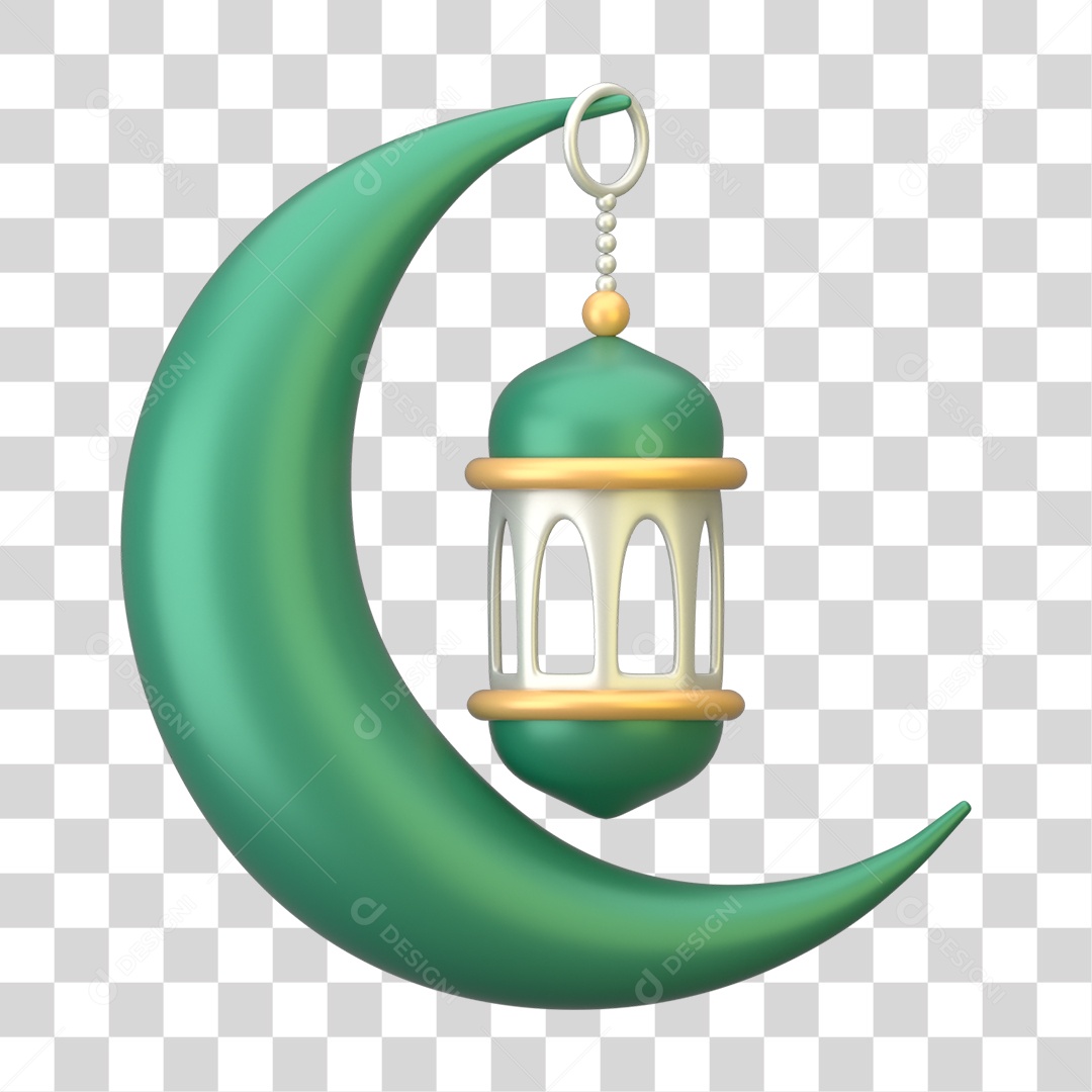 Ícone 3D Ilustração Islâmico do Ramadã PNG Transparente