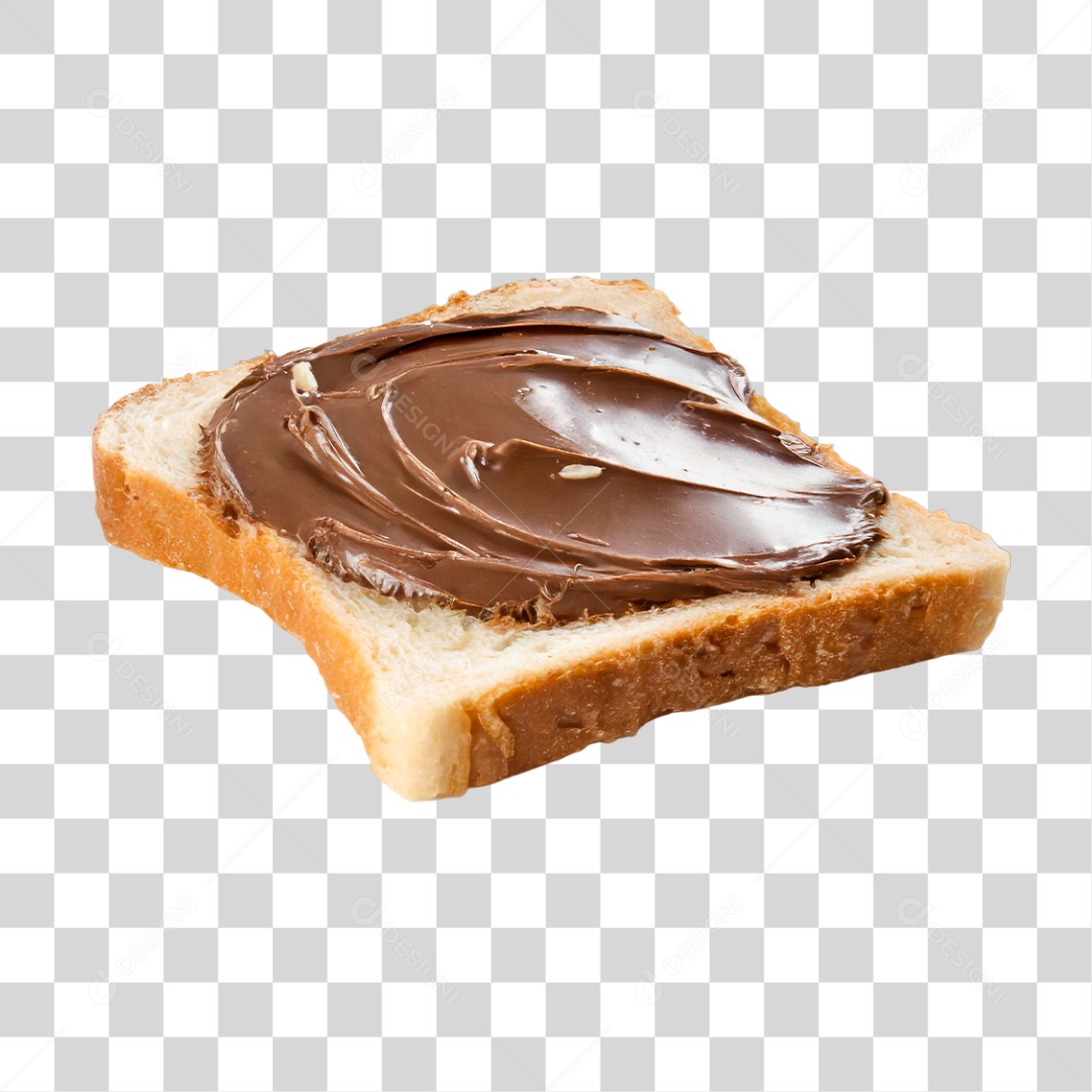Fatia de Pão com Manteiga de Chocolate PNG Transparente