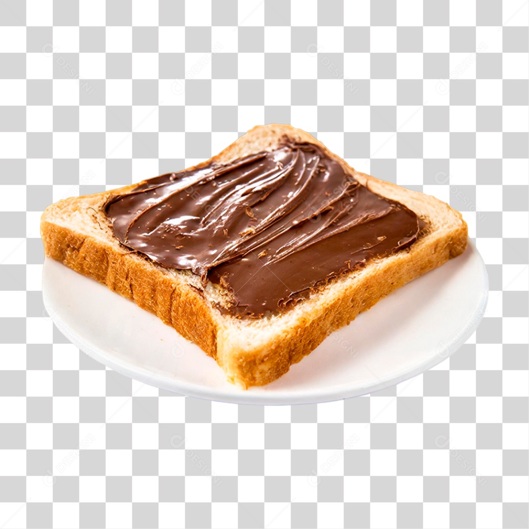 Fatia de Pão com Manteiga de Chocolate PNG Transparente