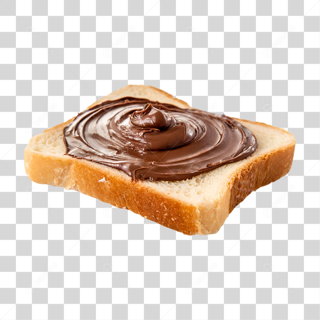 Fatia de Pão com Manteiga de Chocolate PNG Transparente