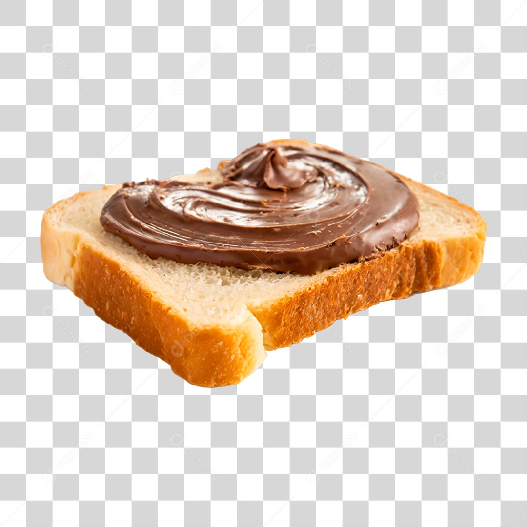 Fatia de Pão com Manteiga de Chocolate PNG Transparente
