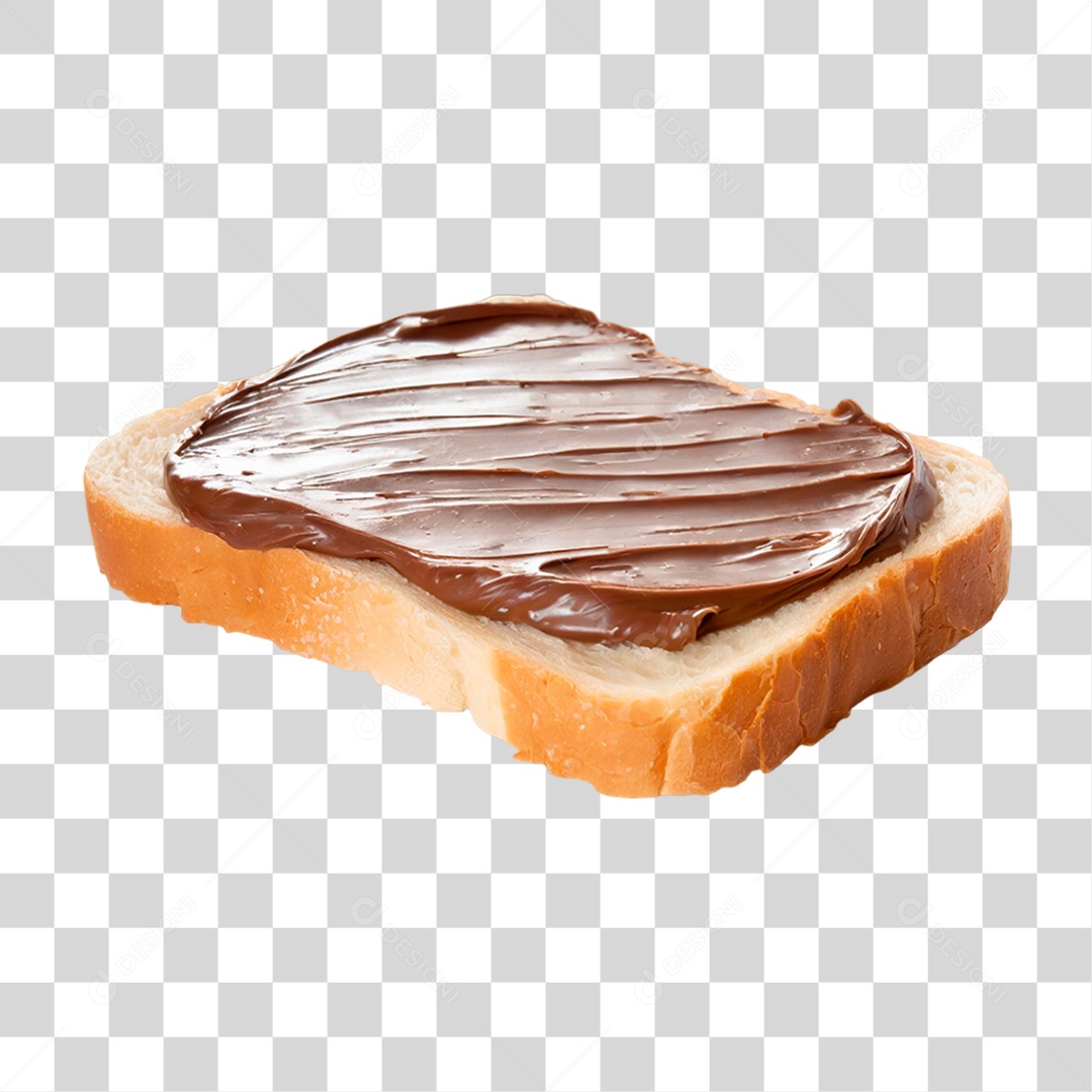 Fatia de Pão com Manteiga de Chocolate PNG Transparente