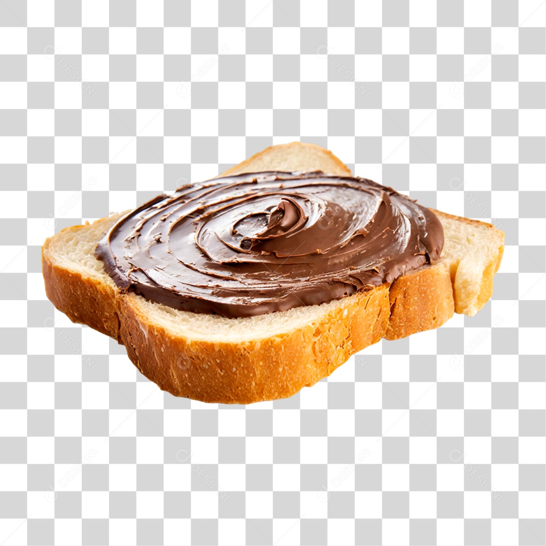 Fatia de Pão com Manteiga de Chocolate PNG Transparente