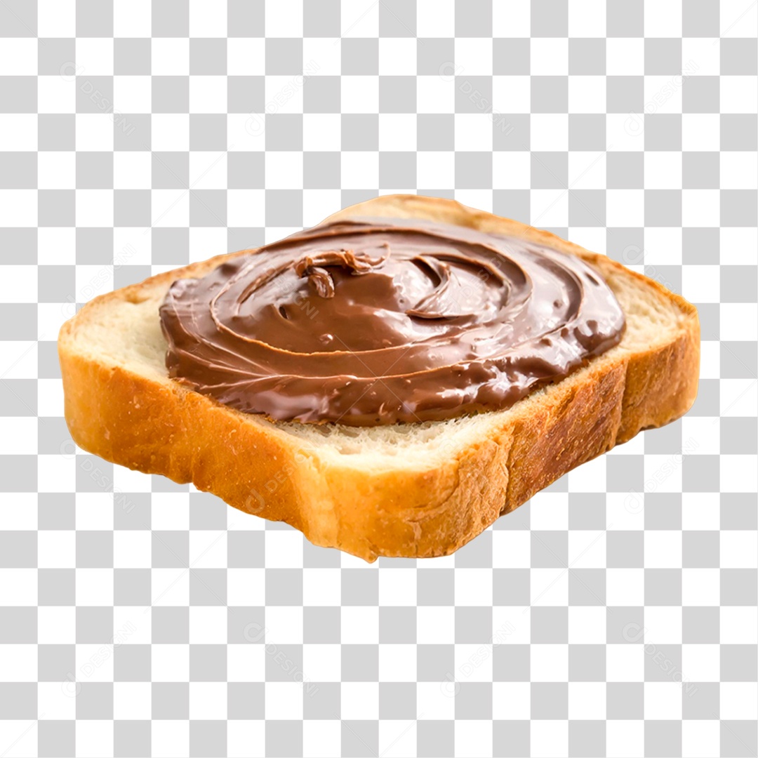 Fatia de Pão com Manteiga de Chocolate PNG Transparente