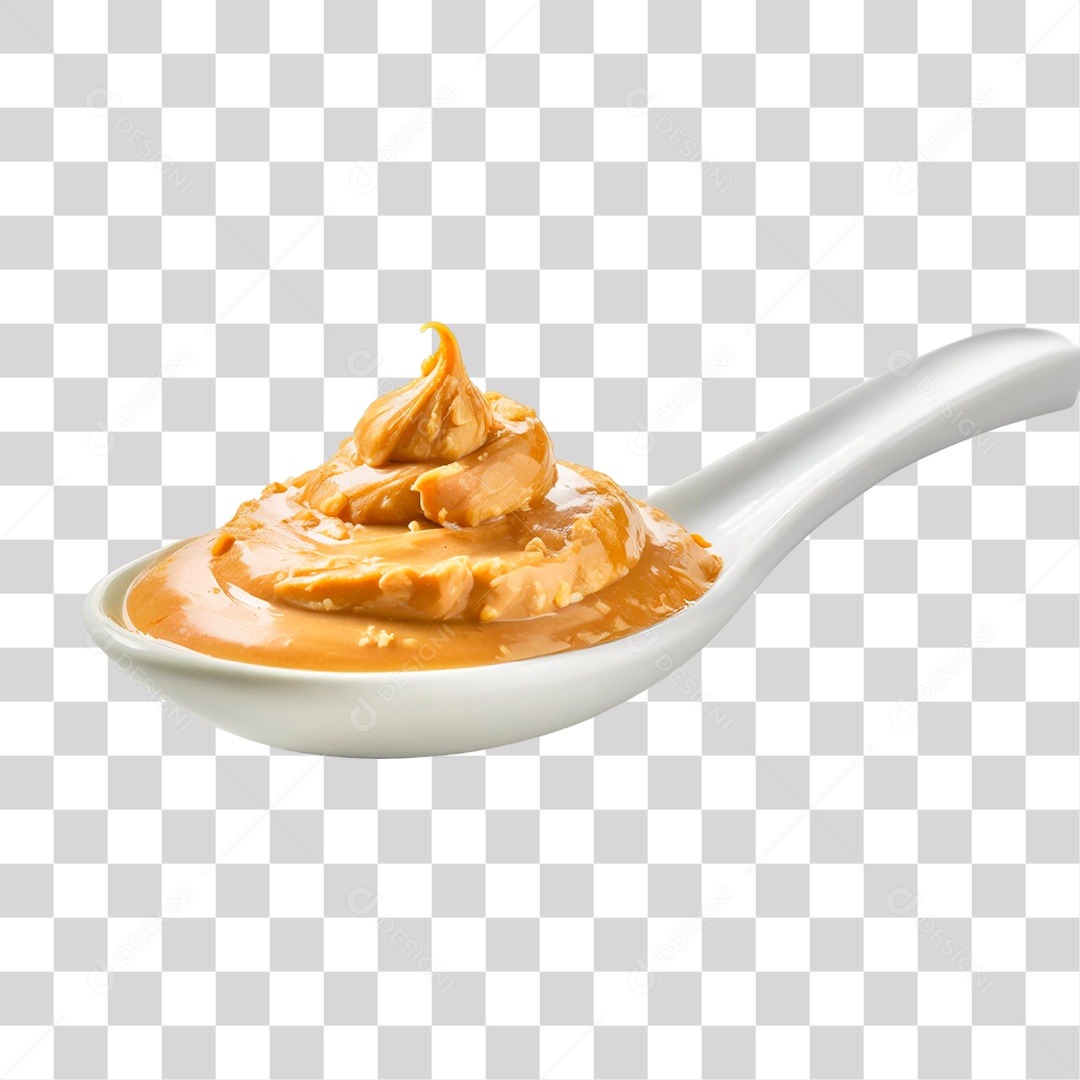 Colher com Manteiga de Amendoim PNG Transparente