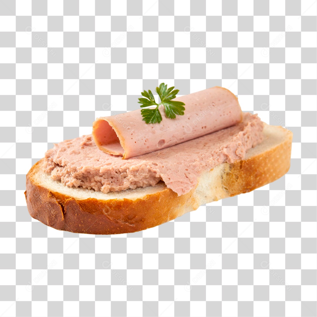 Pão com Fatia de Presunto PNG Transparente