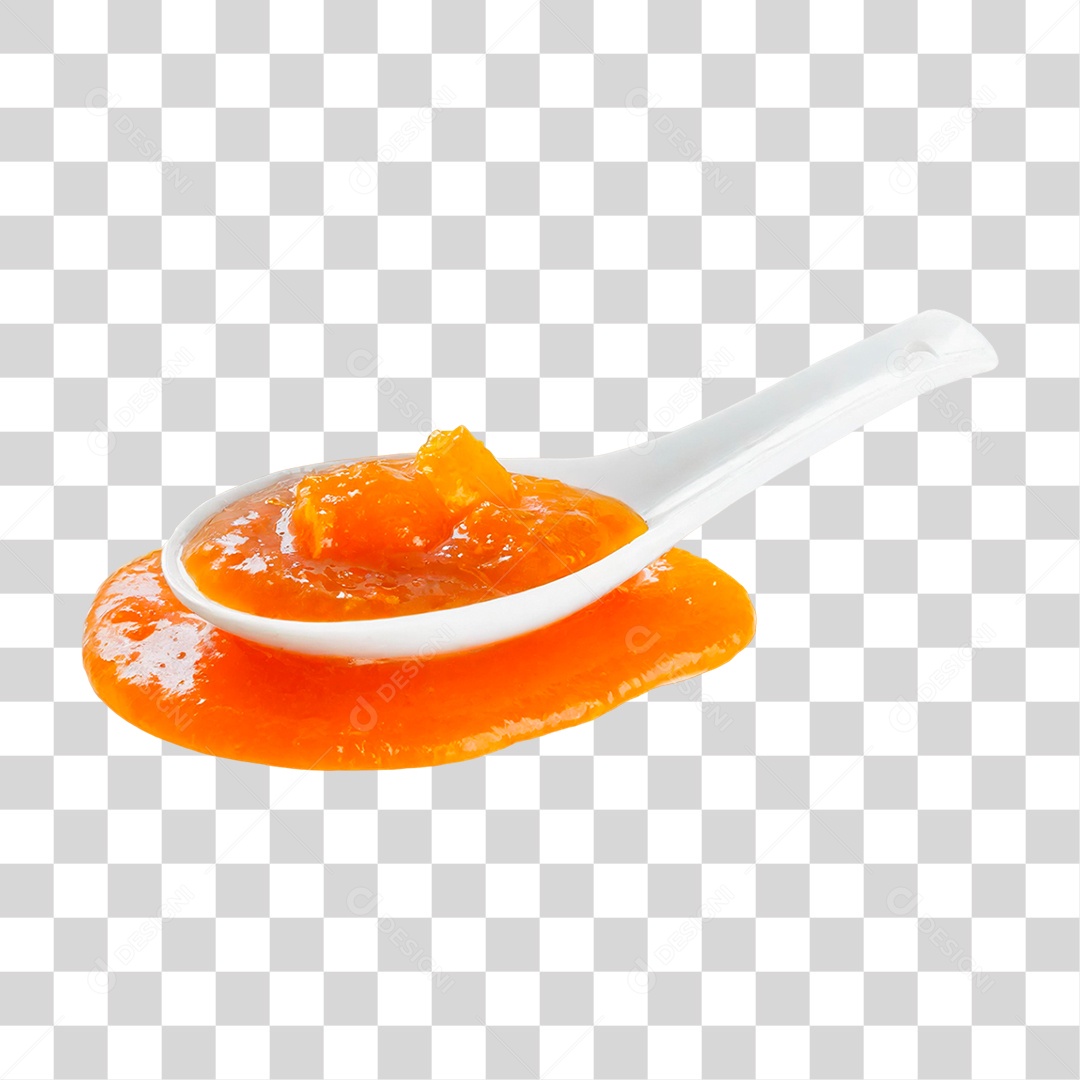 Geleia de Laranja em Colher PNG Transparente
