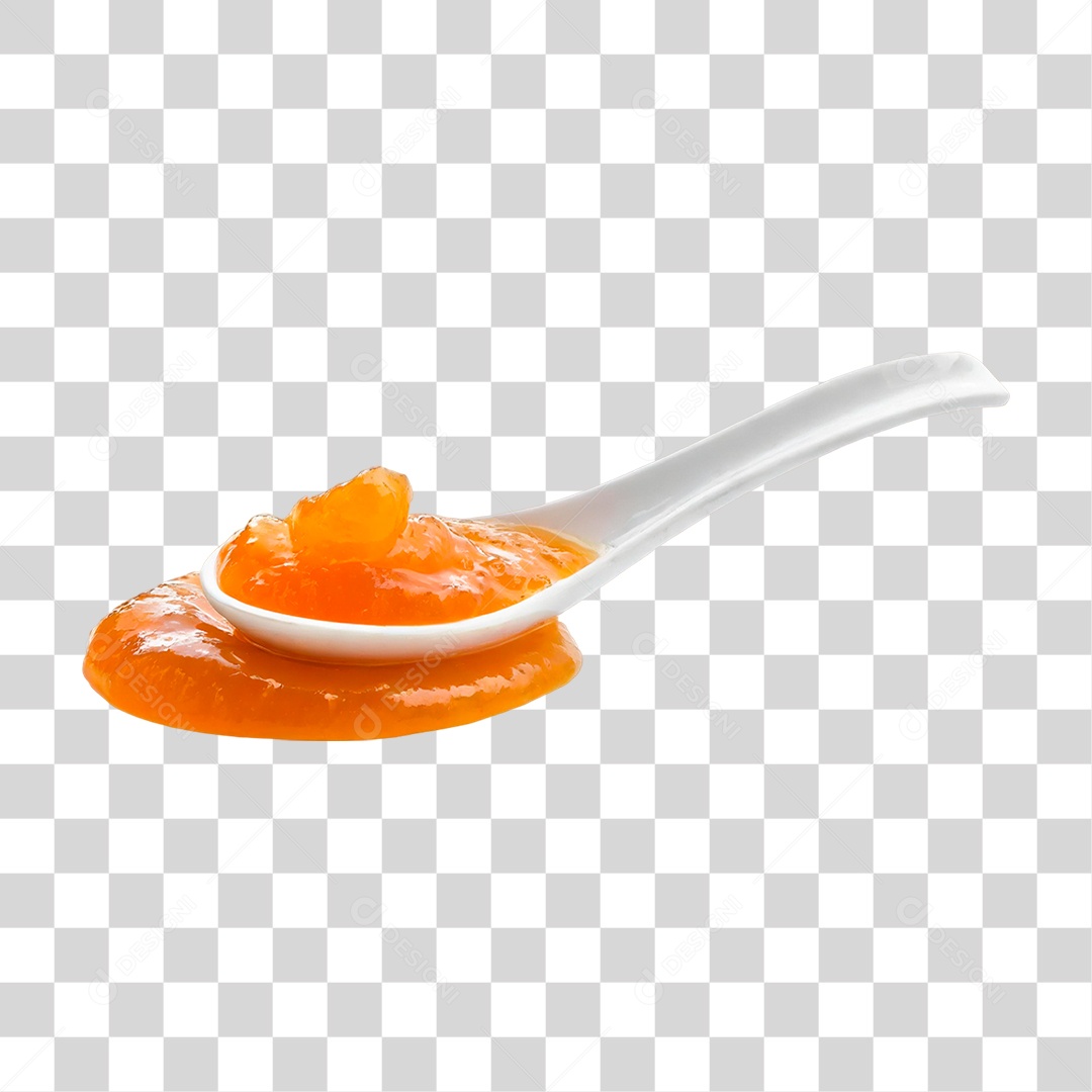 Geleia de Laranja em Colher PNG Transparente