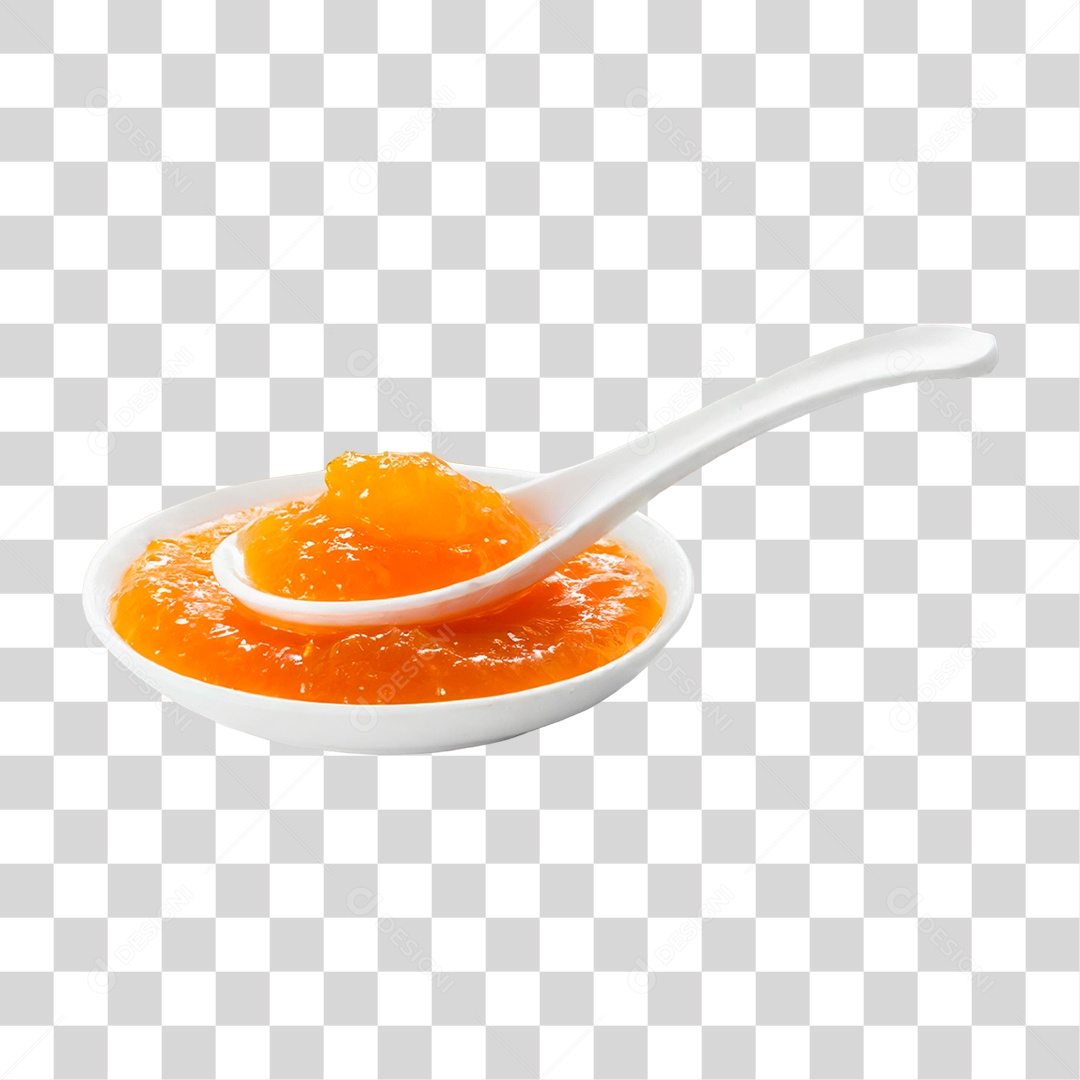 Geleia de Laranja em Colher PNG Transparente