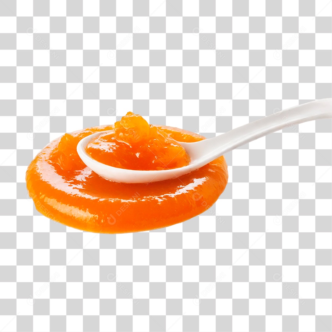 Geleia de Laranja em Colher PNG Transparente