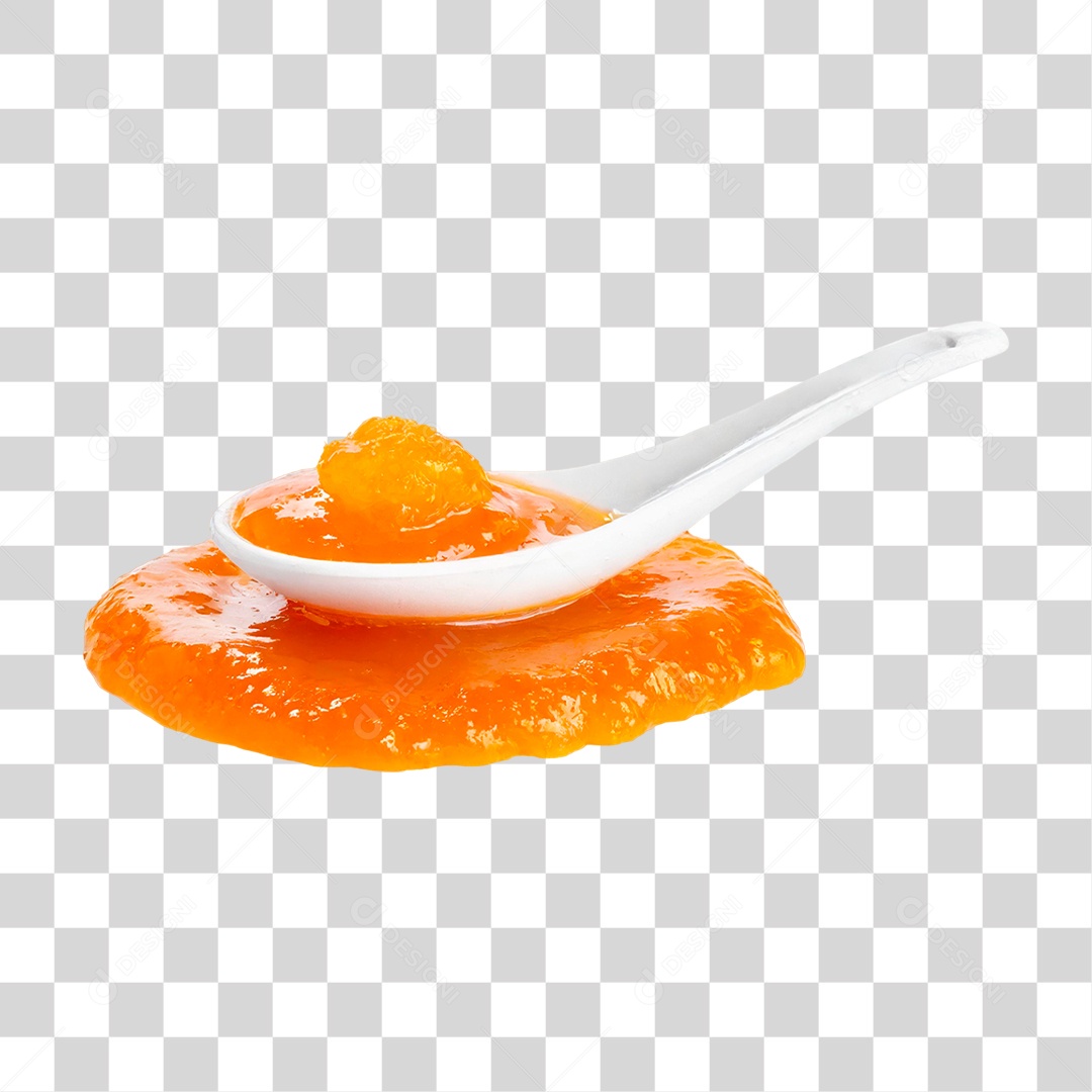 Geleia de Laranja em Colher PNG Transparente