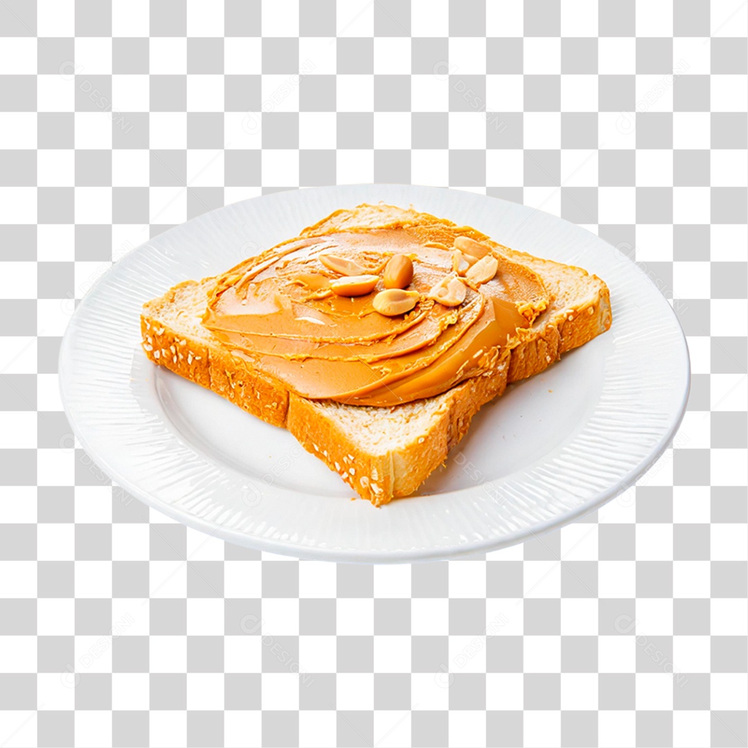 Torrada com Manteiga de Amendoim PNG Transparente
