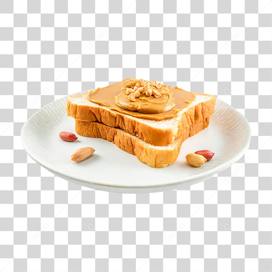 Torrada com Manteiga de Amendoim PNG Transparente