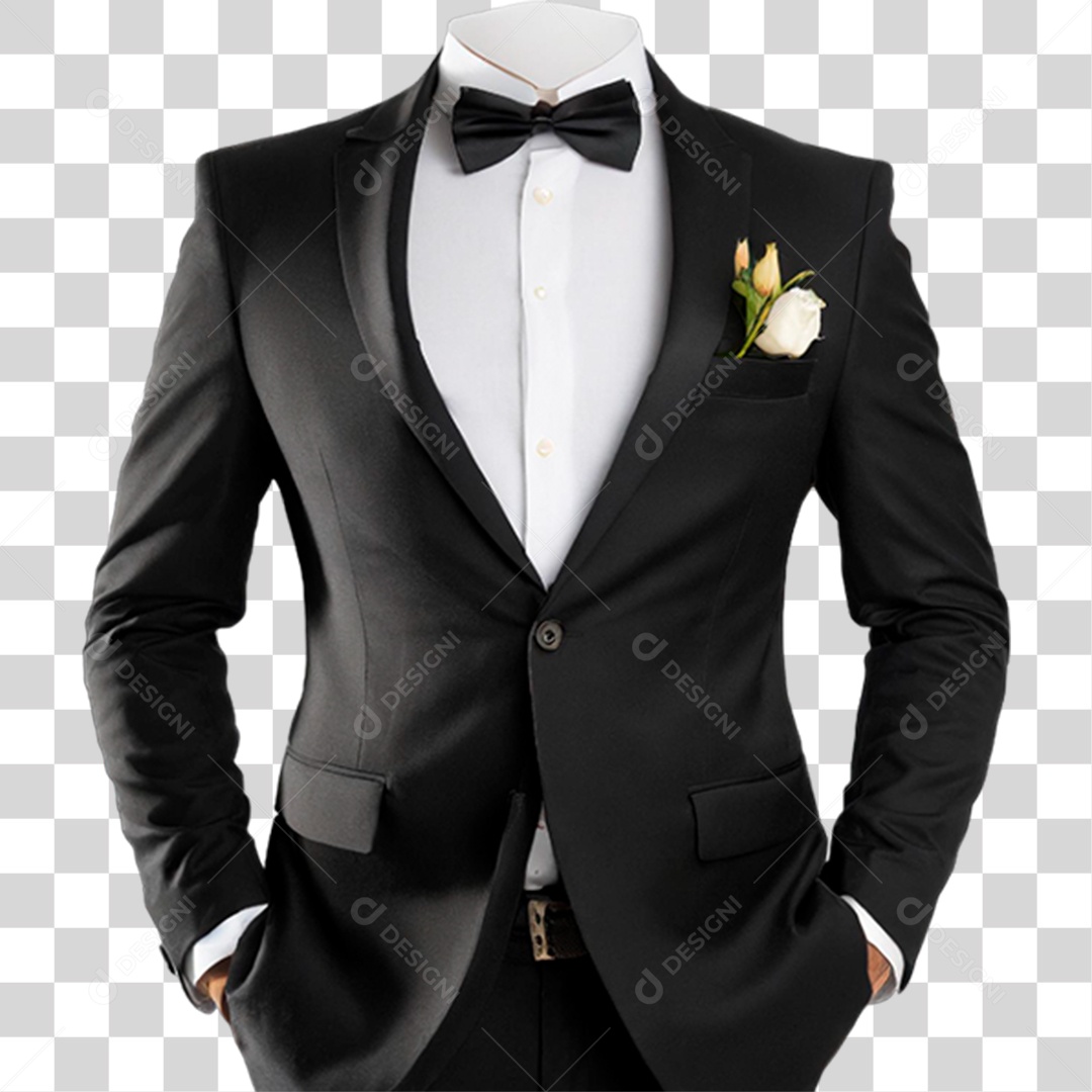 Terno Preto PNG Transparente