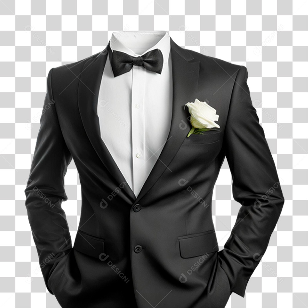 Terno Preto PNG Transparente