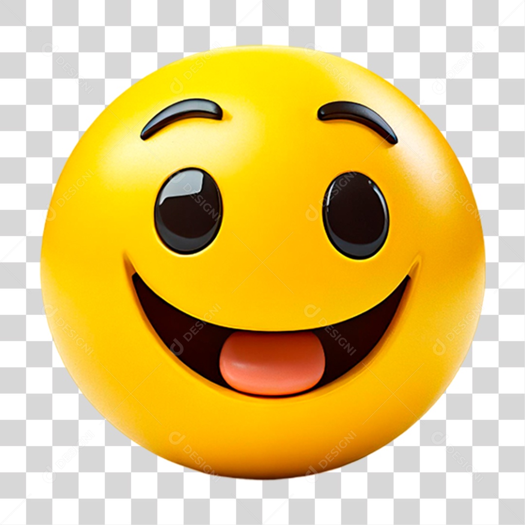 Emoji 3D Sorridente PNG Transparente