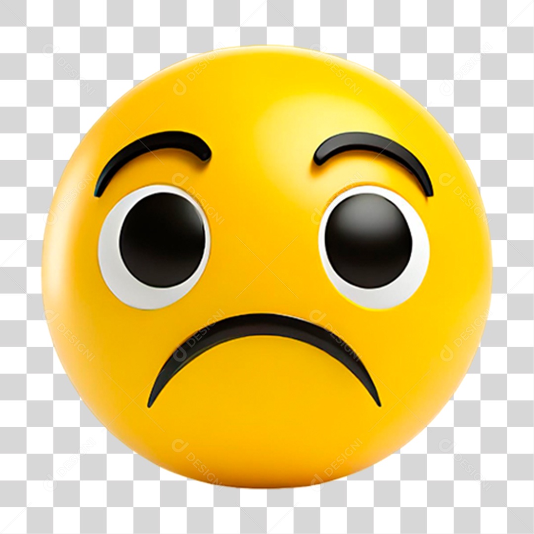 Emoji 3D Triste PNG Transparente