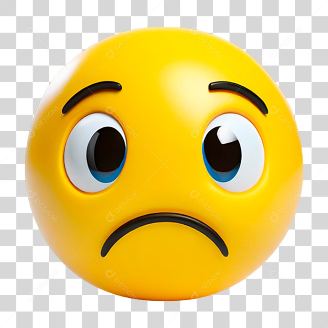 Emoji 3D Triste PNG Transparente