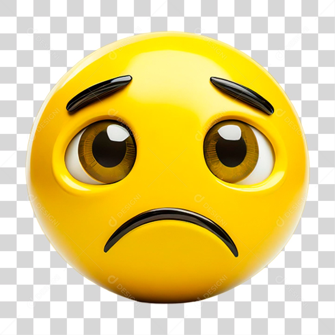 Emoji 3D Triste PNG Transparente
